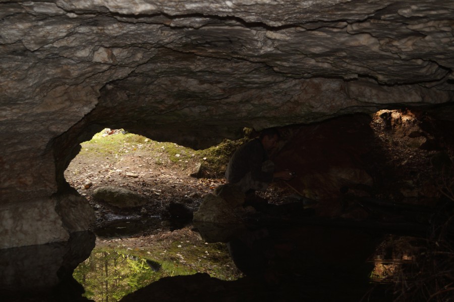 Вход в Балахонихинскую пещеру изнутри