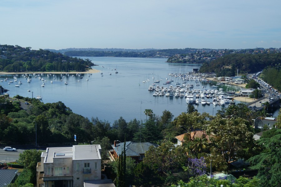 Сидней. Вид на бухты с частными яхтами