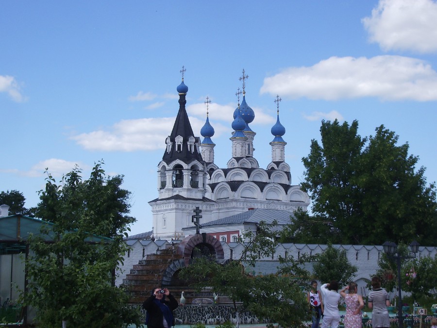 Вид с территории Троицкого женского монастыря на Благовещенский собор мужского монастыря