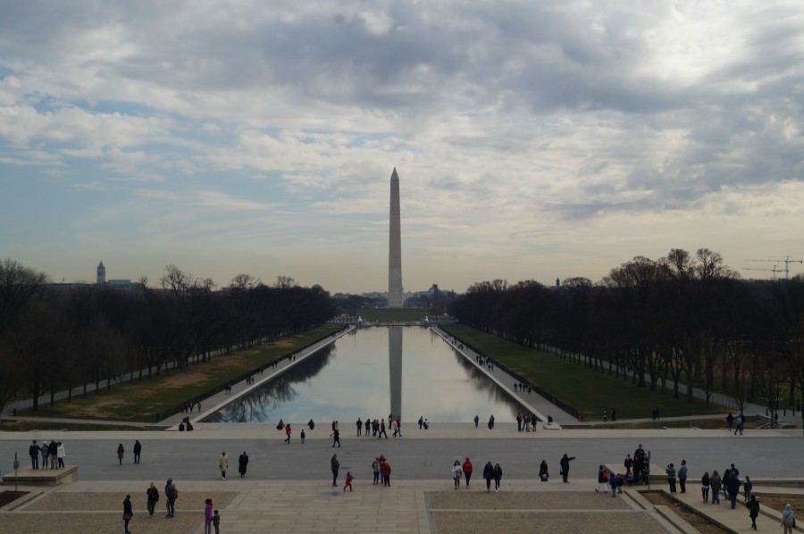 Вид на Национальную аллею от мемориала Линкольна