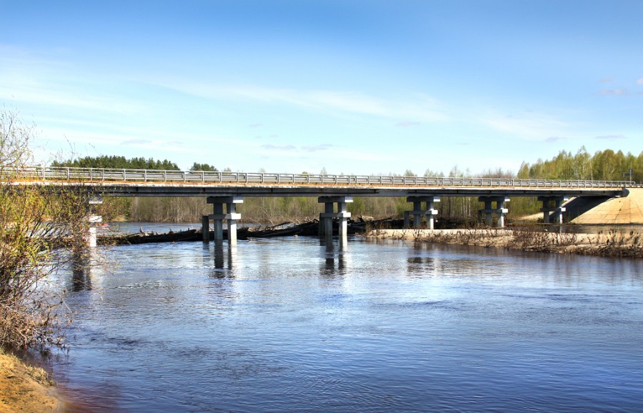 Мост в пос. Рустай - начало  сплава