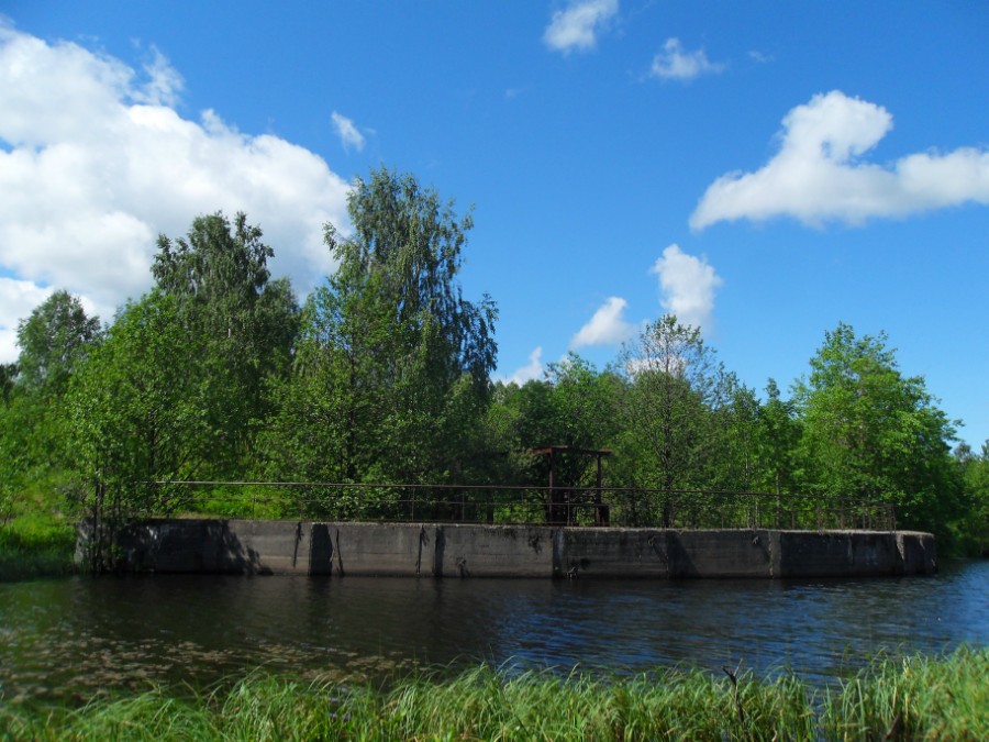 Плотина на озере-пруду Нижнее (р. Честка). Фото 1