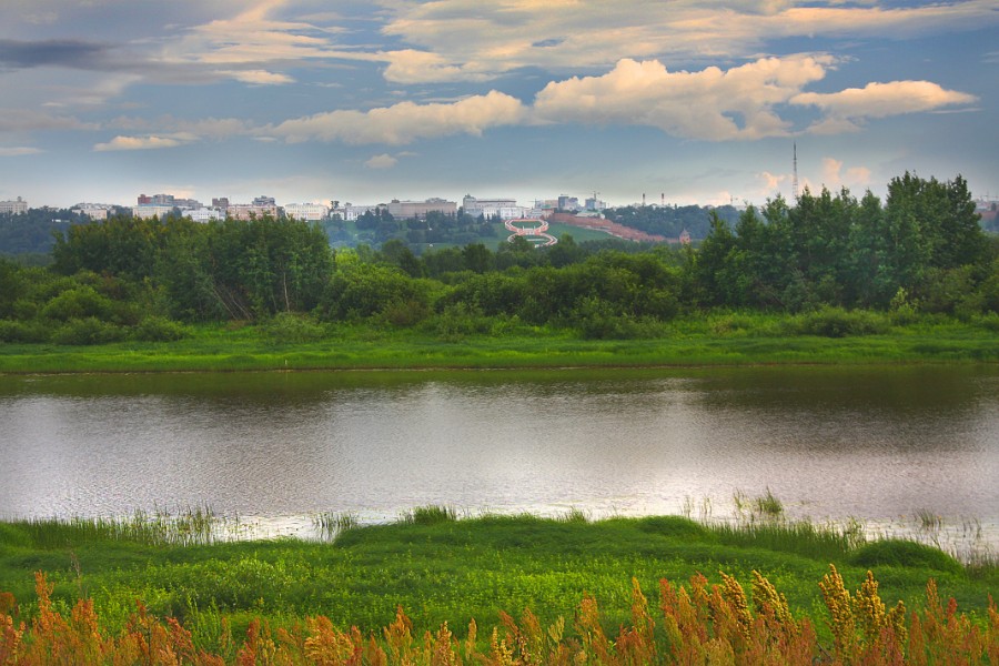 Панорама Нижнего Новгорода из лугов