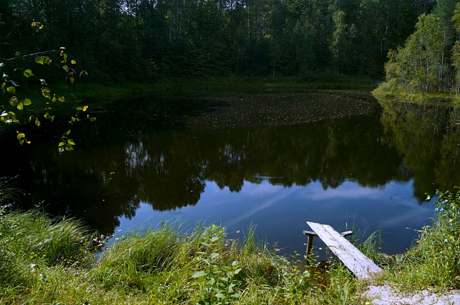 Рыбацкие мостки на озере Карасёво (Навашинский район)