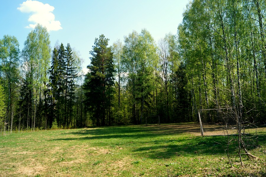 Футбольное поле на краю бывшего парка Захарьиных