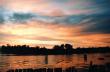 Закат на озере Белом, Россия. Последняя ночевка нашего путешествия