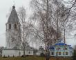 Колоколня, купольная сень, часовня на территориии церкви Казанской иконы Божией Матери в с. Рожново