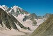 Вид с перевала Туристов на пики Белуха Восточная и Делоне